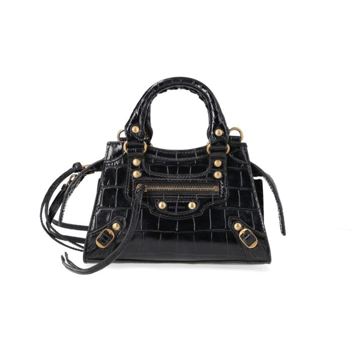 BALENCIAGA Embossed Leather Neo Classic Nano Bag